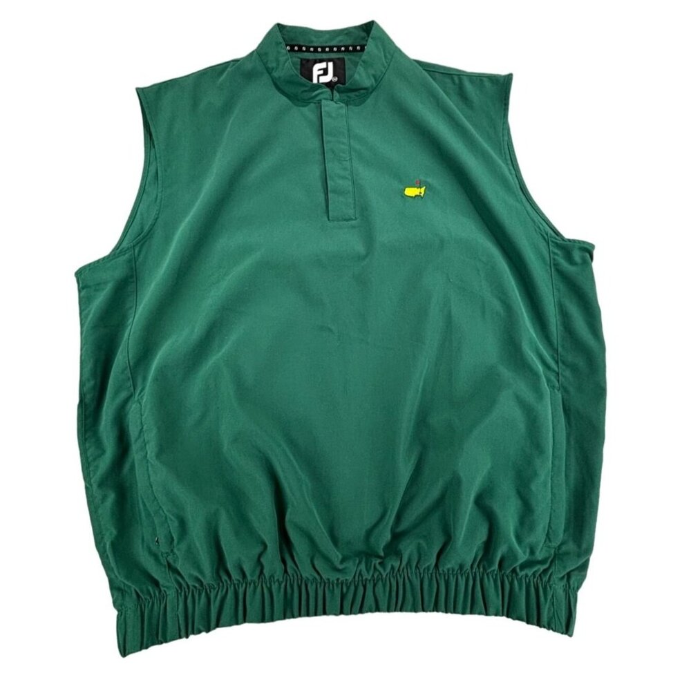 FootJoy Green Golf Vest with Mock Neck and Quarter-Zip